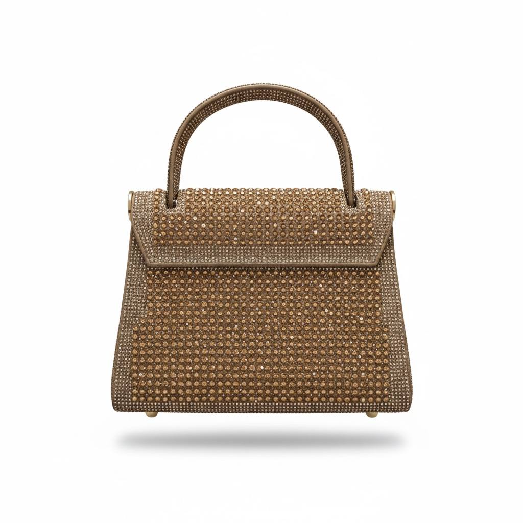 Hermès-Inspired Gold Crystal Top Handle Handbag ✨👑 | Luxury Evening Statement Bag