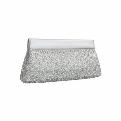 Silver Diamond Clasp Crystal Clutch ✨🤍 | Luxury Evening Sparkle Bag