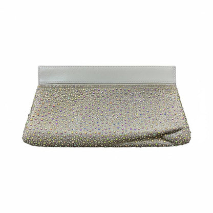 Silver Aurora Crystal Clutch ✨🤍 | Diamond Clasp Evening Bag