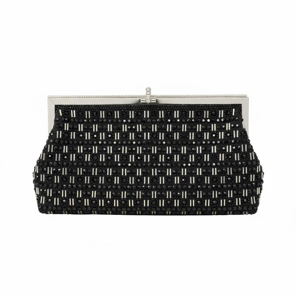 Midnight Luxe Crystal Clutch 🖤✨ | Black Embellished Evening Bag