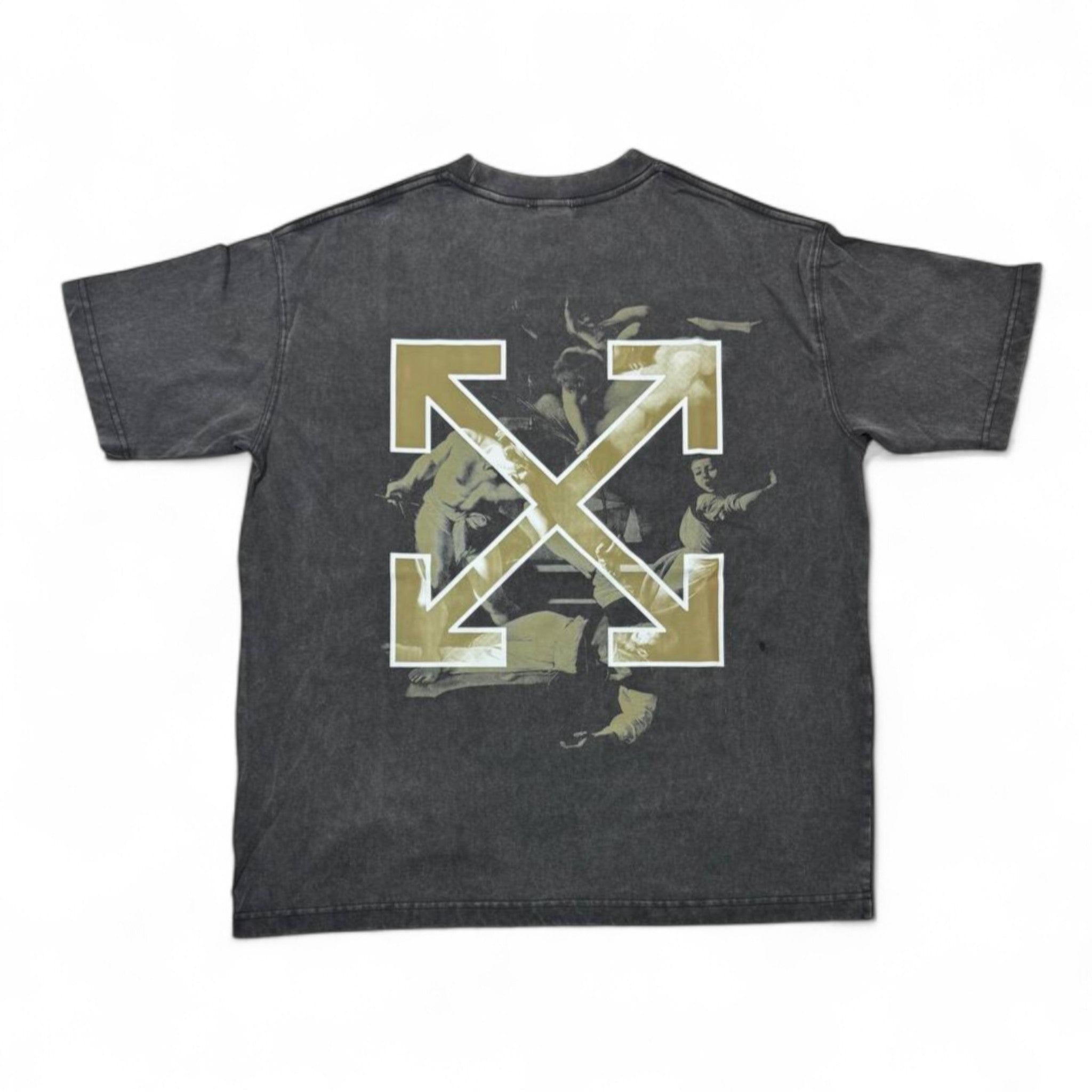 🔥 Off-White “Seeing Things” Arrow Tee – Washed Black 🎨🖤