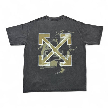 🔥 Off-White “Seeing Things” Arrow Tee – Washed Black 🎨🖤