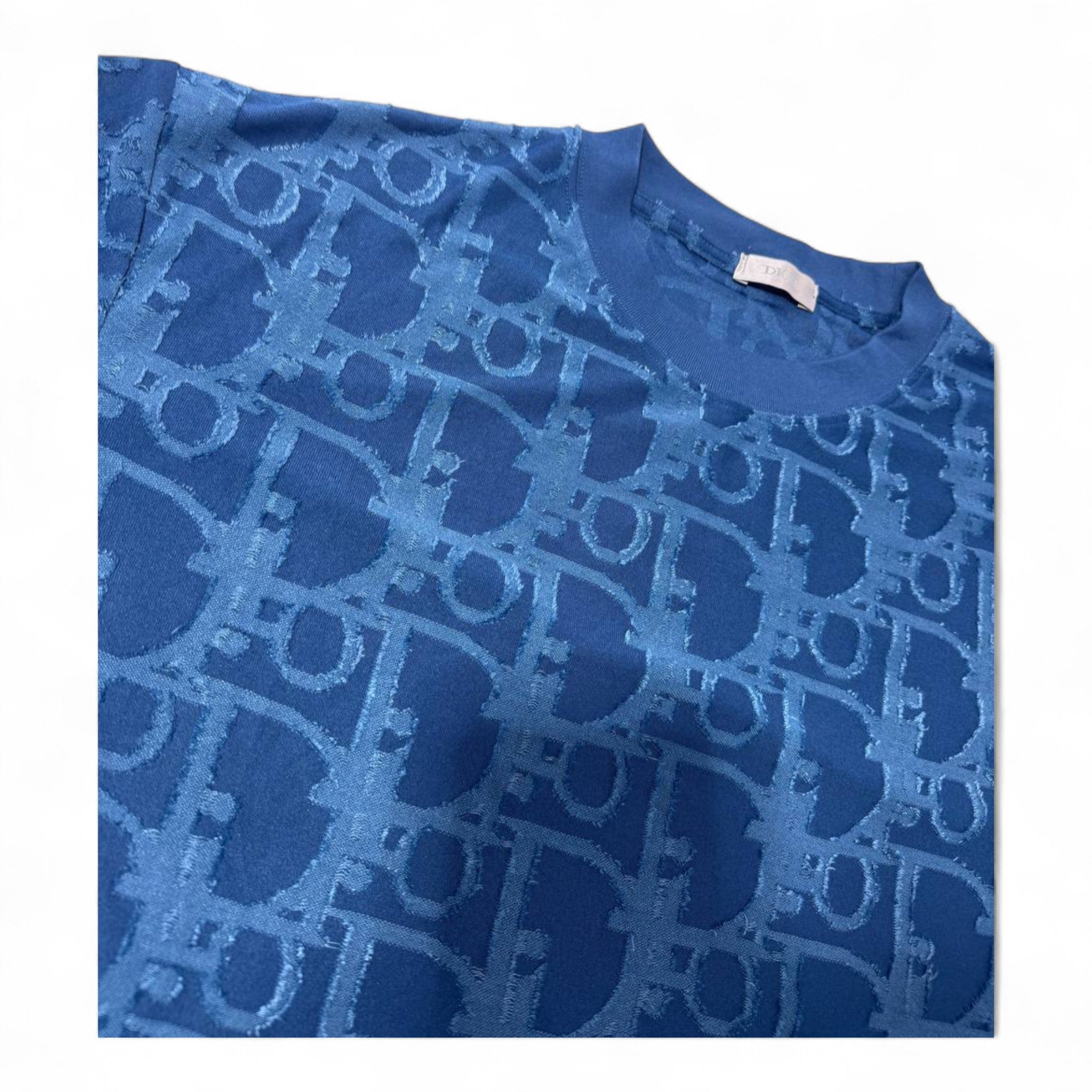💎 Dior Oblique Monogram Tee – Navy Blue Elegance 🔵✨