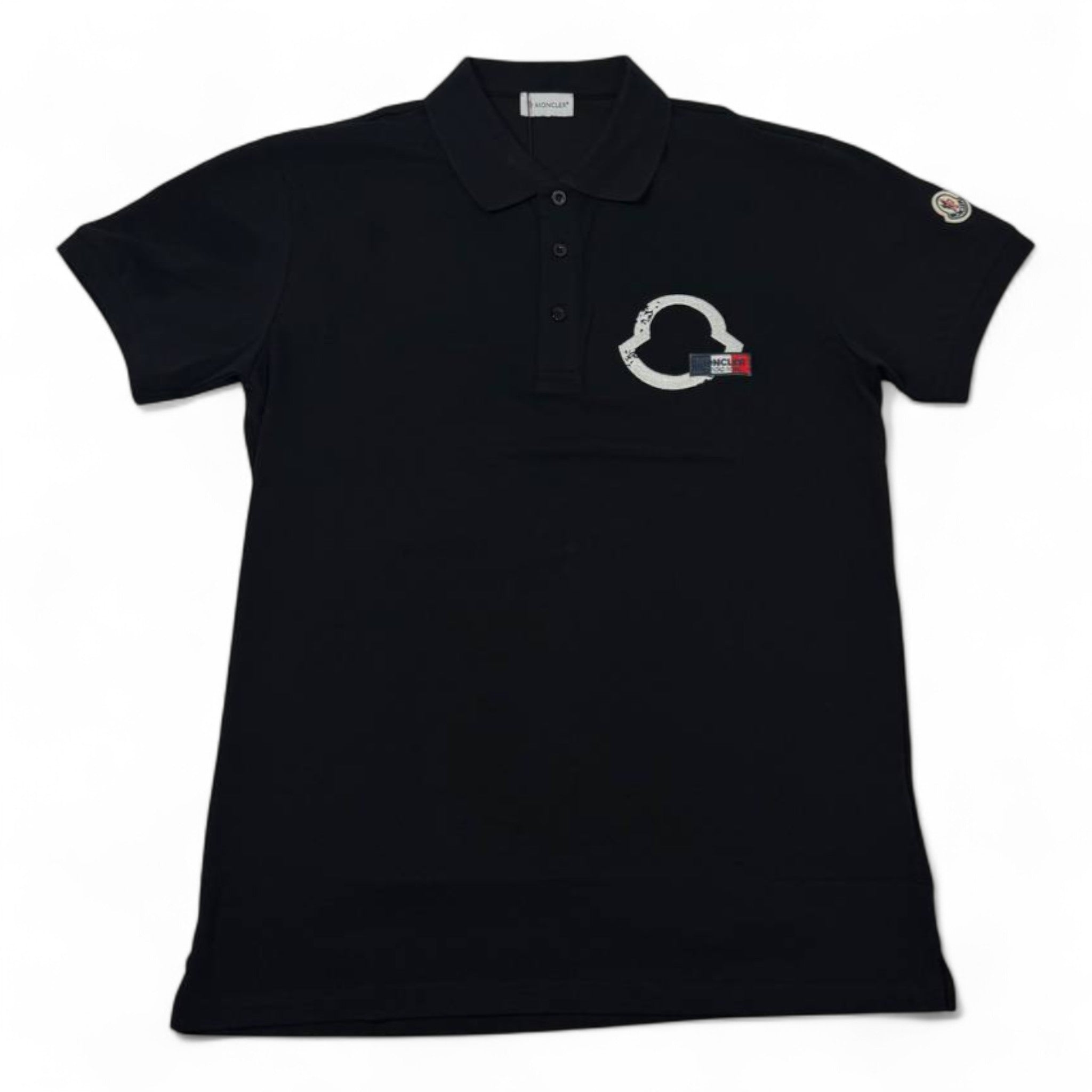 🧊 Moncler Graphic Logo Polo – Black with Iconic Patch 🇫🇷✨