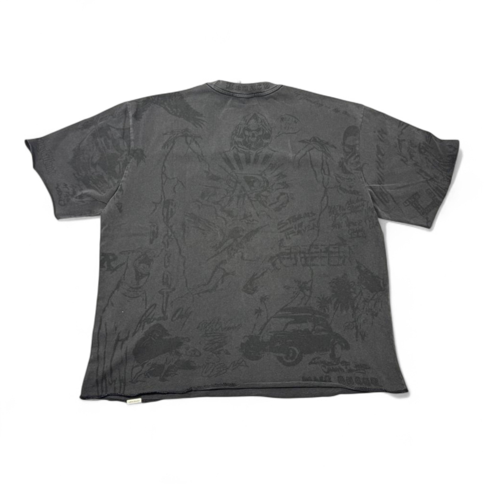 🔥 Represent “Born to Roam” Washed Black Graphic Tee 🐺🎸