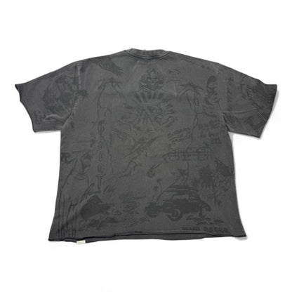 🔥 Represent “Born to Roam” Washed Black Graphic Tee 🐺🎸