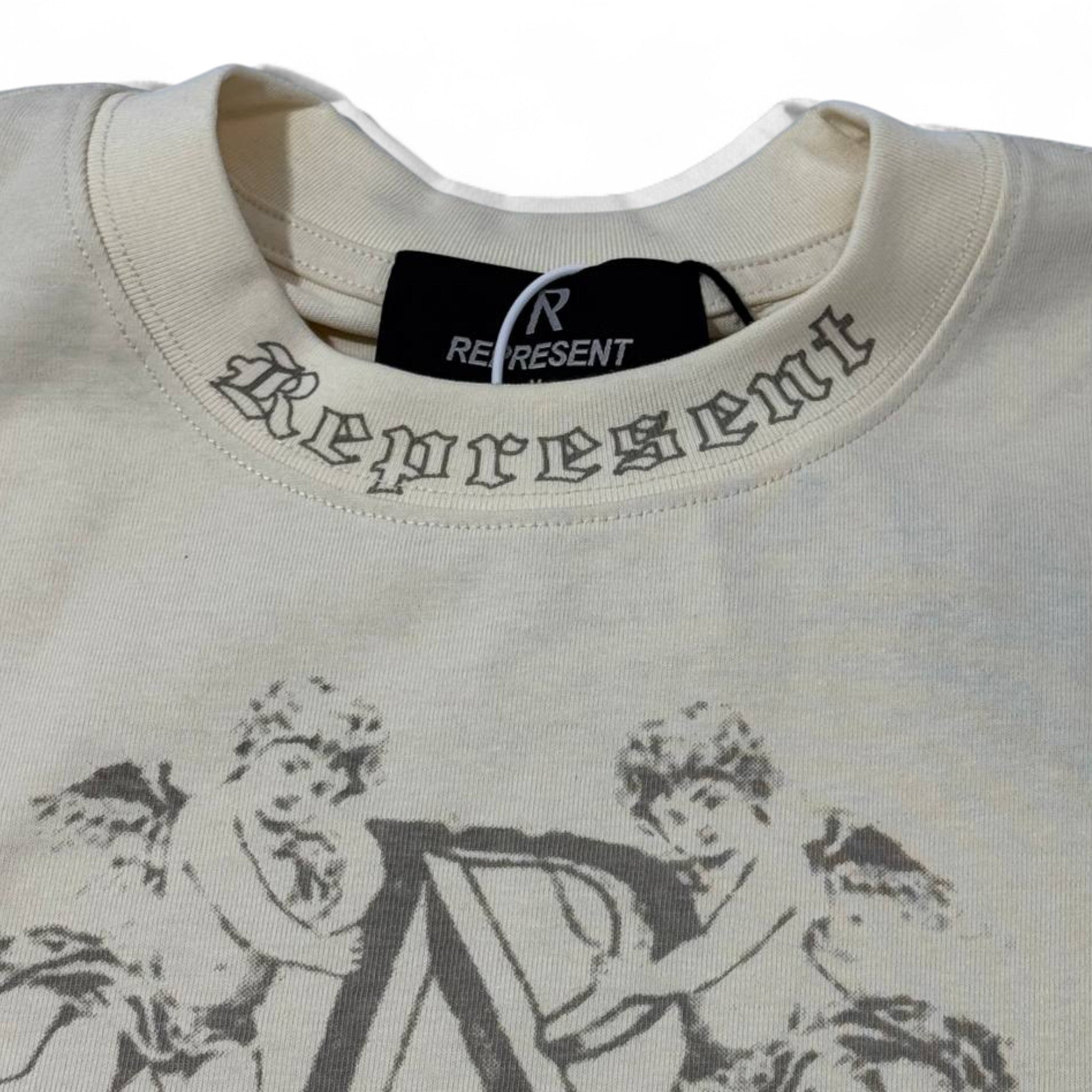 ⚡ Represent “Born to Roam” Graphic Tee – Light Bone Edition 🐺🔥