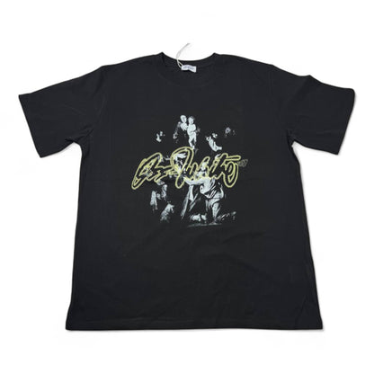 🎨 Off-White Baroque Art Graphic Tee – Black with Script Logo 🖤🖌️