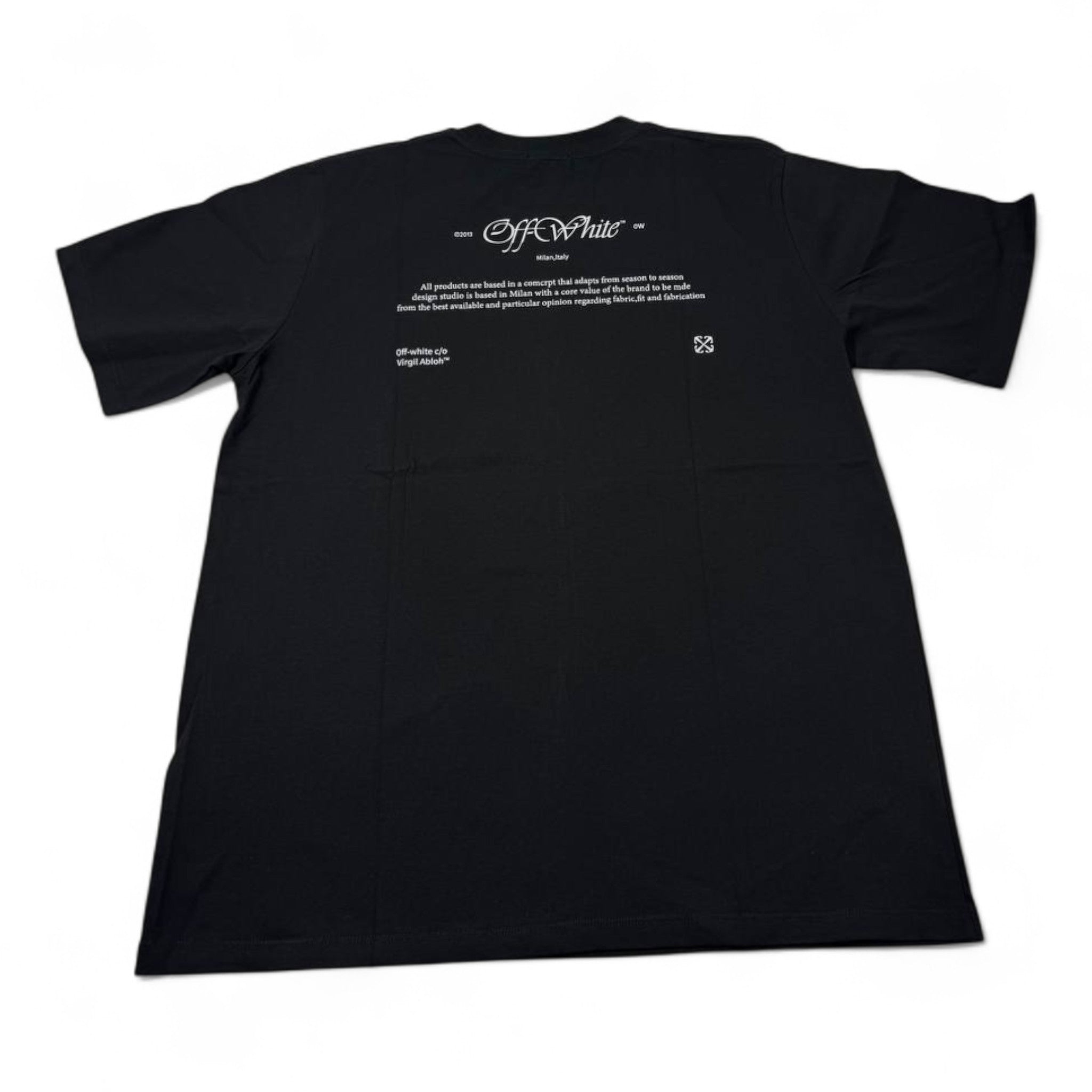 🎨 Off-White Baroque Art Graphic Tee – Black with Script Logo 🖤🖌️
