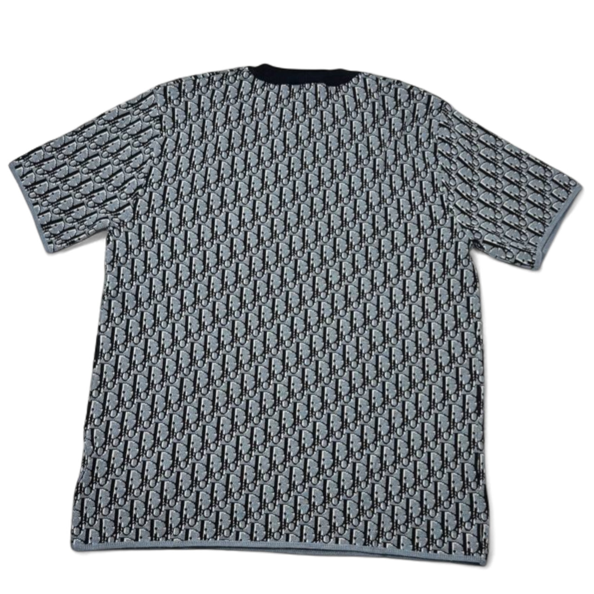 🖤 Dior Oblique Jacquard Tee – Blue/Black All-Over Monogram Edition 🔷✨