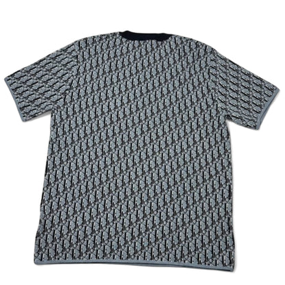 🖤 Dior Oblique Jacquard Tee – Blue/Black All-Over Monogram Edition 🔷✨