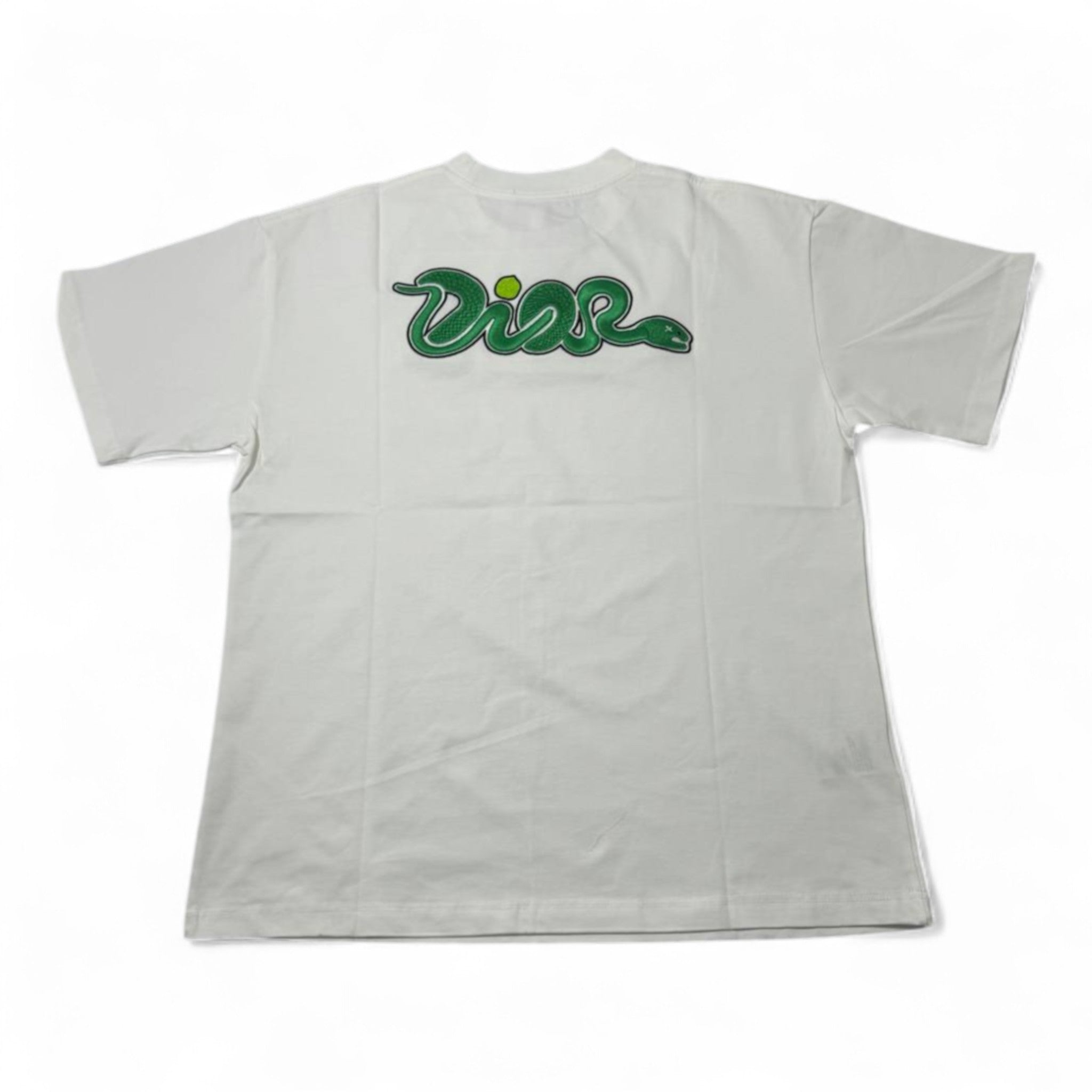 🐍 DIOR White Snake Logo Tee – Venomous Style, Timeless Cool 👕