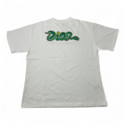 🐍 DIOR White Snake Logo Tee – Venomous Style, Timeless Cool 👕