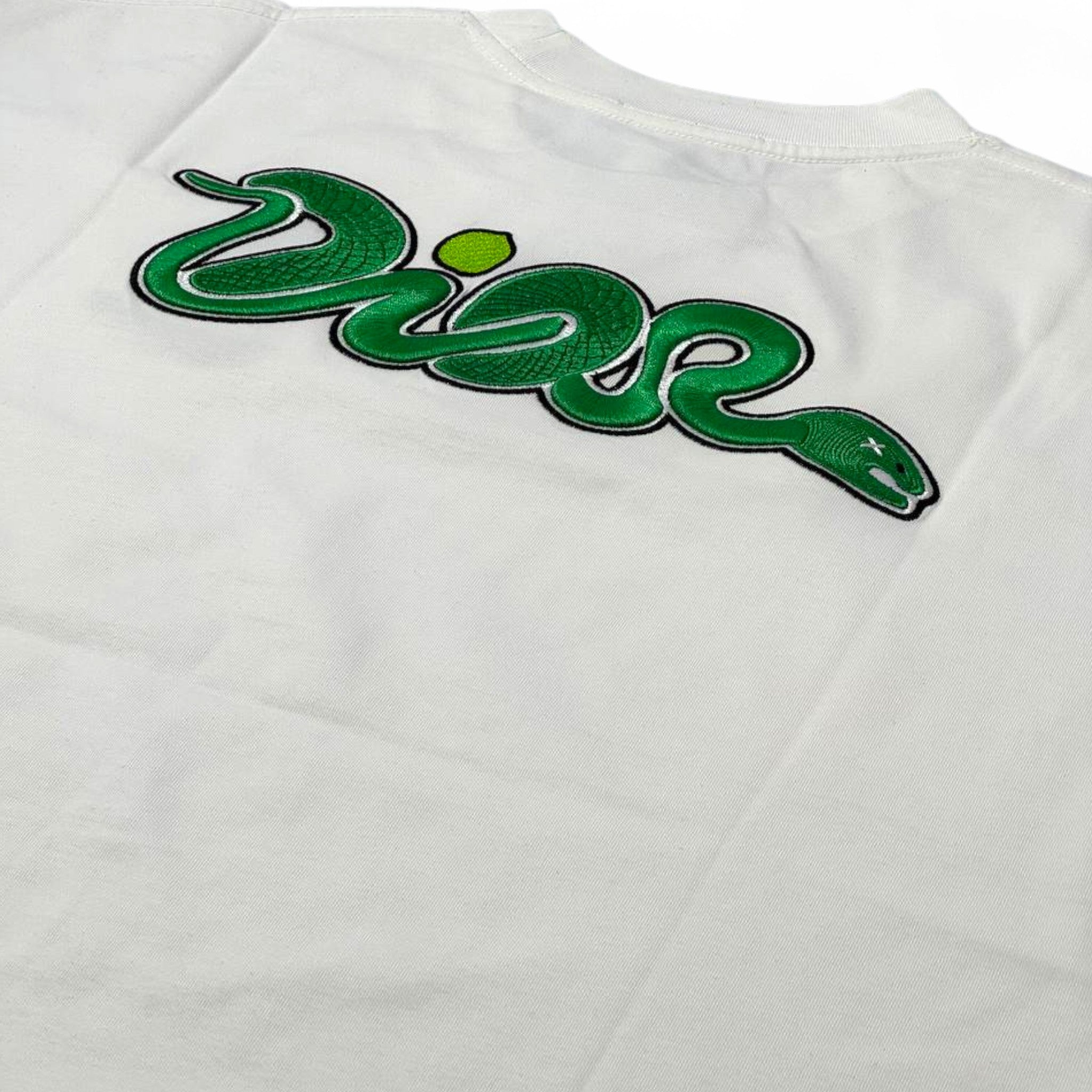 🐍 DIOR White Snake Logo Tee – Venomous Style, Timeless Cool 👕