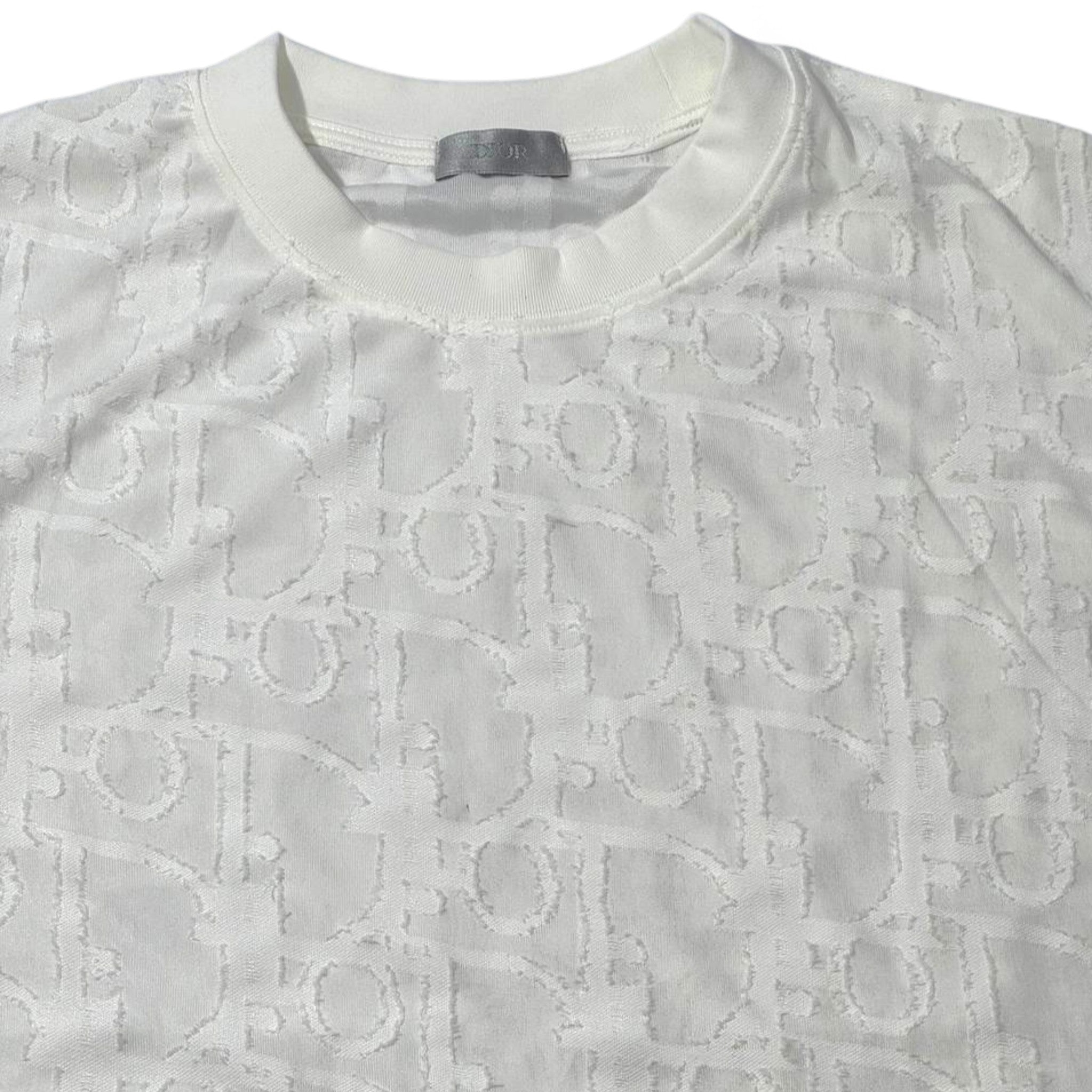 🤍 Dior All-Over Monogram Tee – Whiteout Luxury Elegance ✨