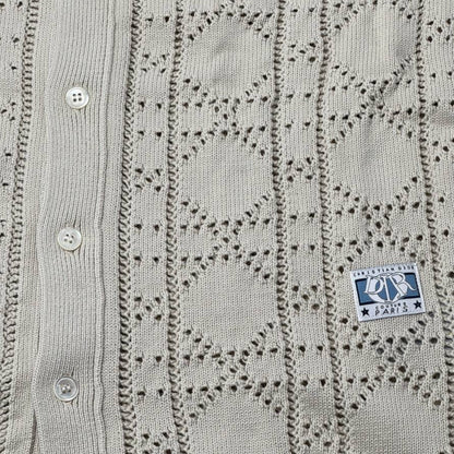 🌾 Dior Beige Crochet Knit Shirt – Soft Texture, Subtle Luxury 🤎