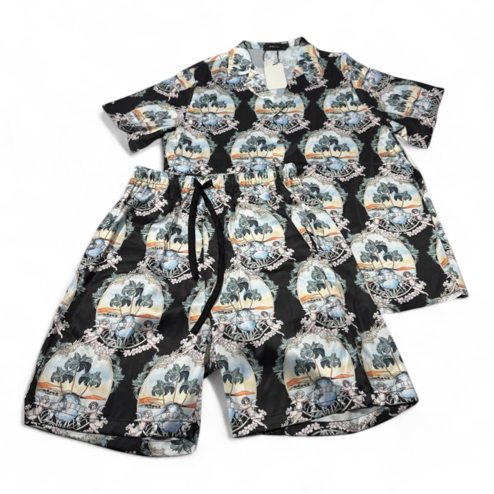 🌴 AMIRI Tropical Vacation Set – Sunset Luxury in Motion 🐚