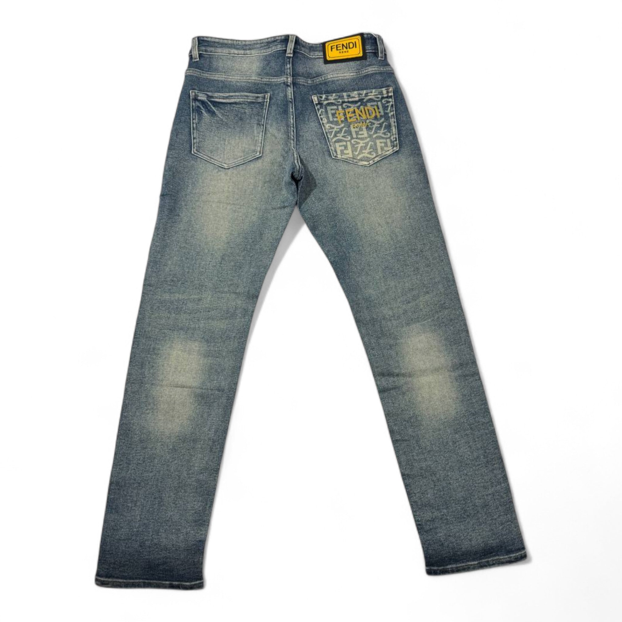 💛 FENDI Roma Logo Pocket Jeans – Italian Craft with Iconic Edge 🇮🇹