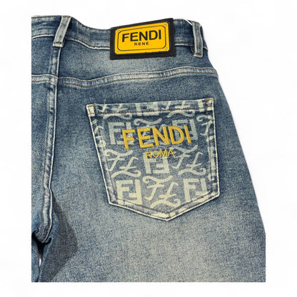 💛 FENDI Roma Logo Pocket Jeans – Italian Craft with Iconic Edge 🇮🇹