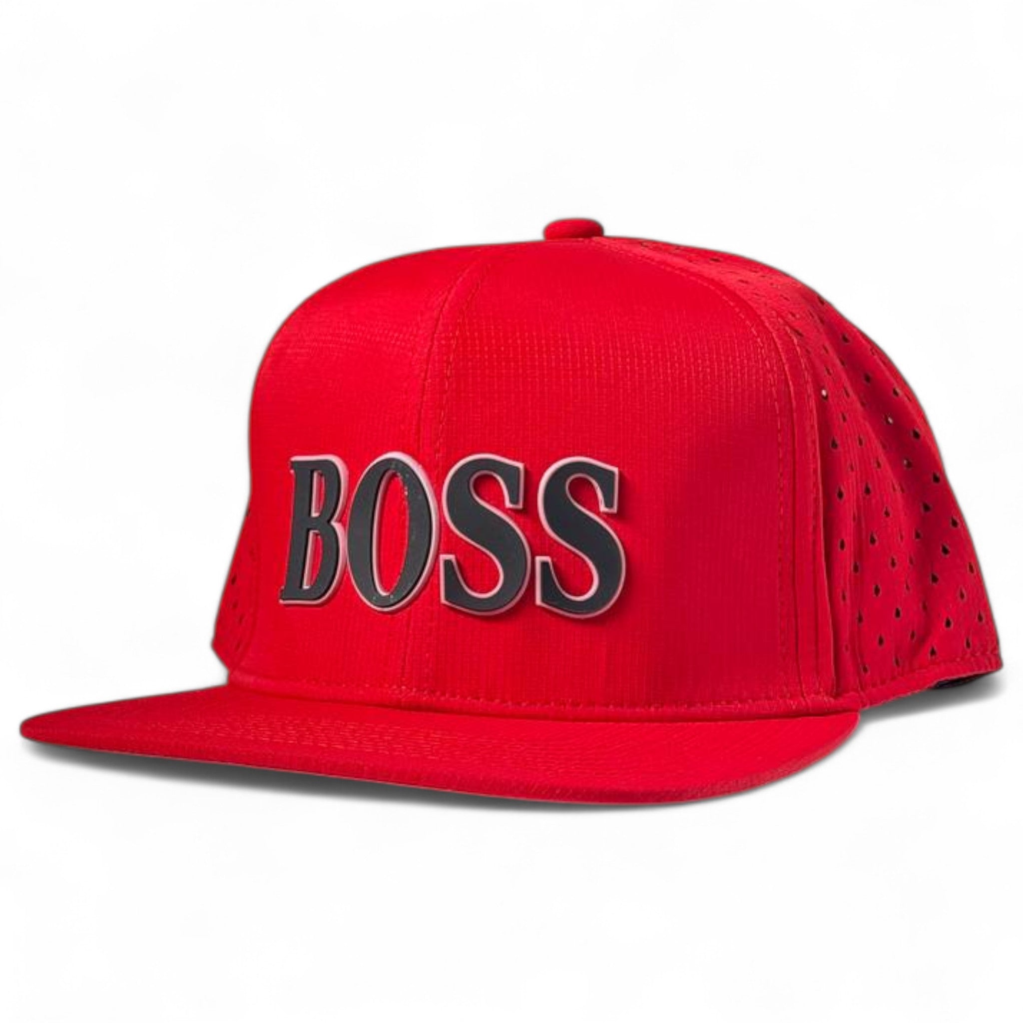 BOSS Red Snapback Cap – Bold Streetwear Power Statement