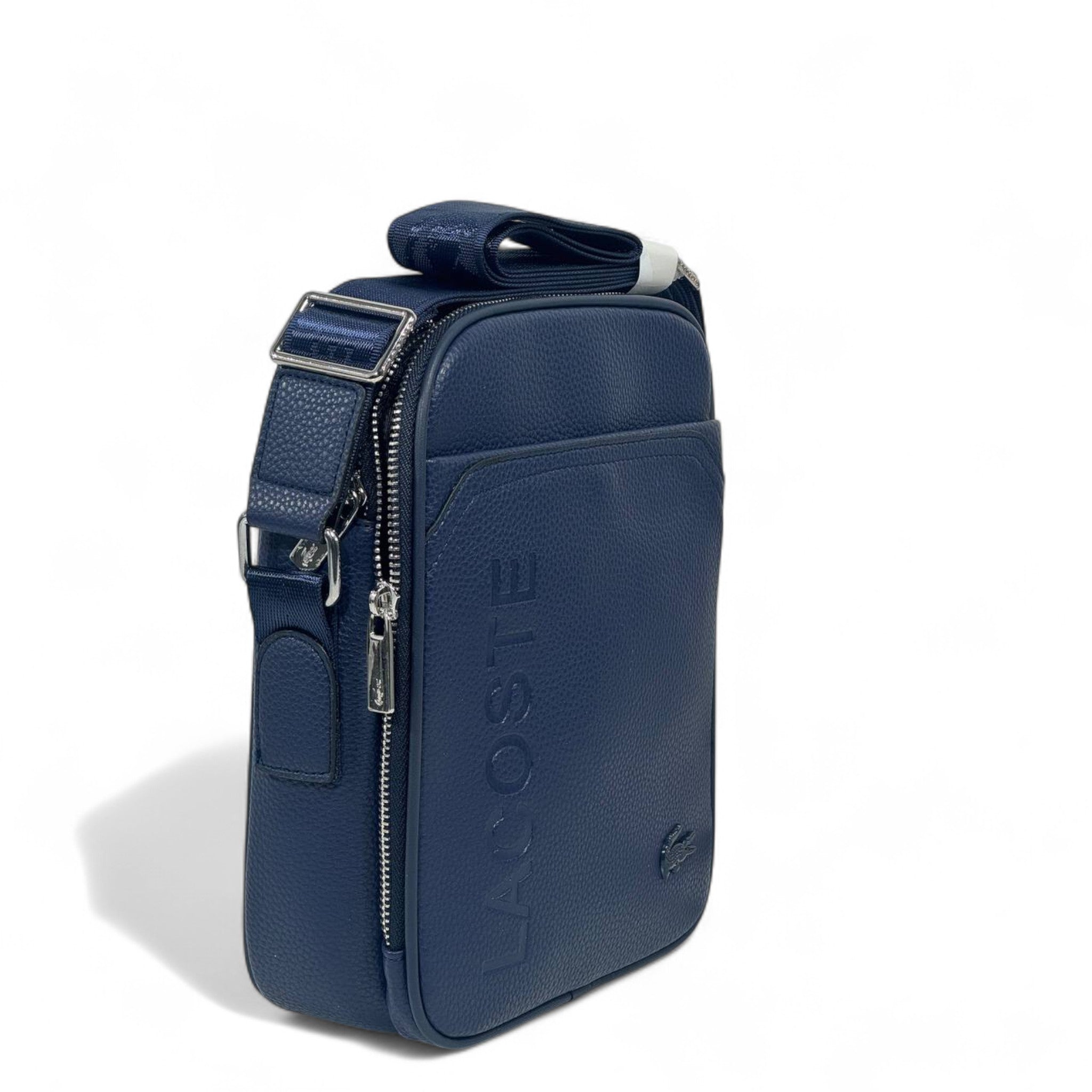 💙 Lacoste Navy Leather Crossbody Bag – Classic Elegance, Redefined