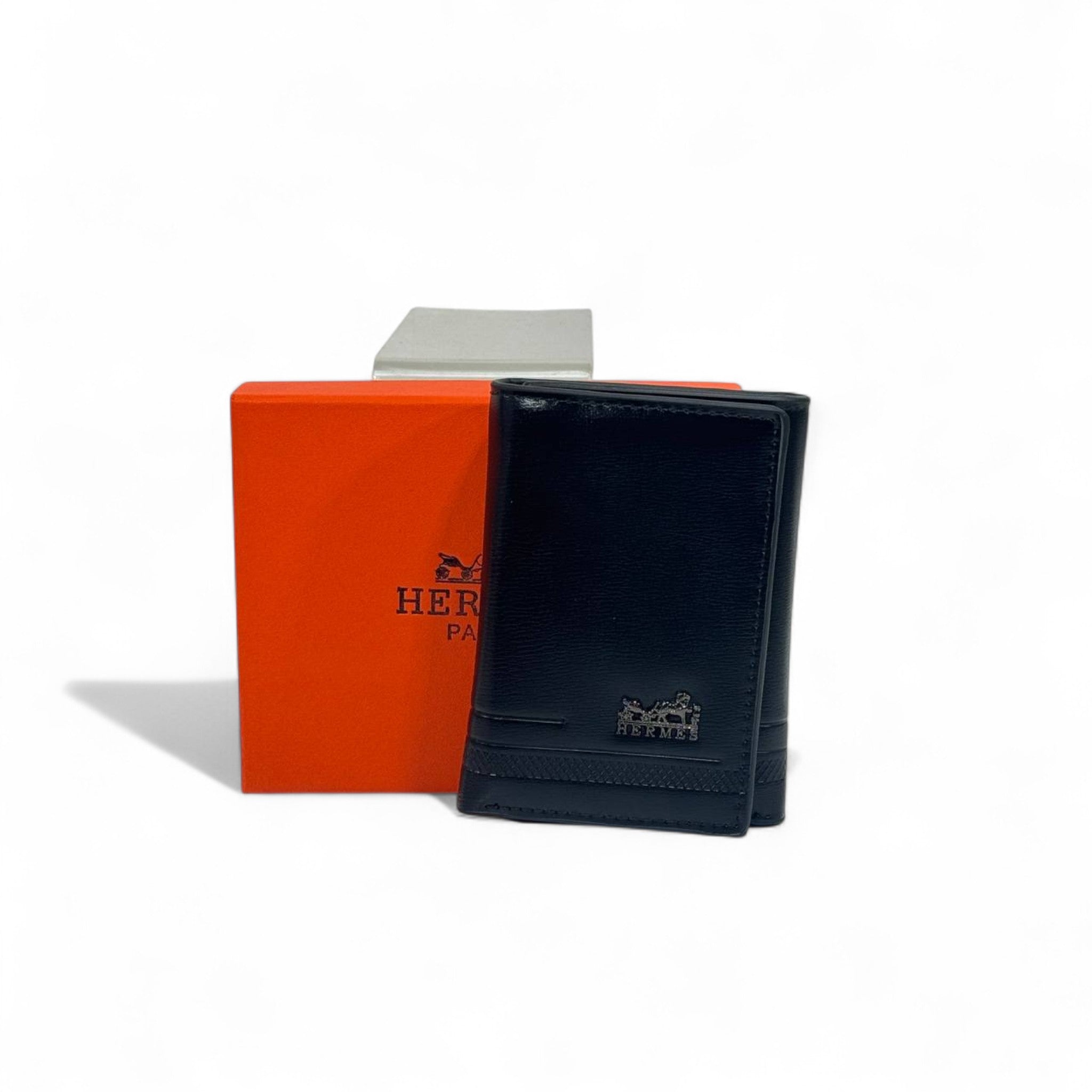 🖤 Hermès Black Leather Wallet – Parisian Craft, Timeless Grace