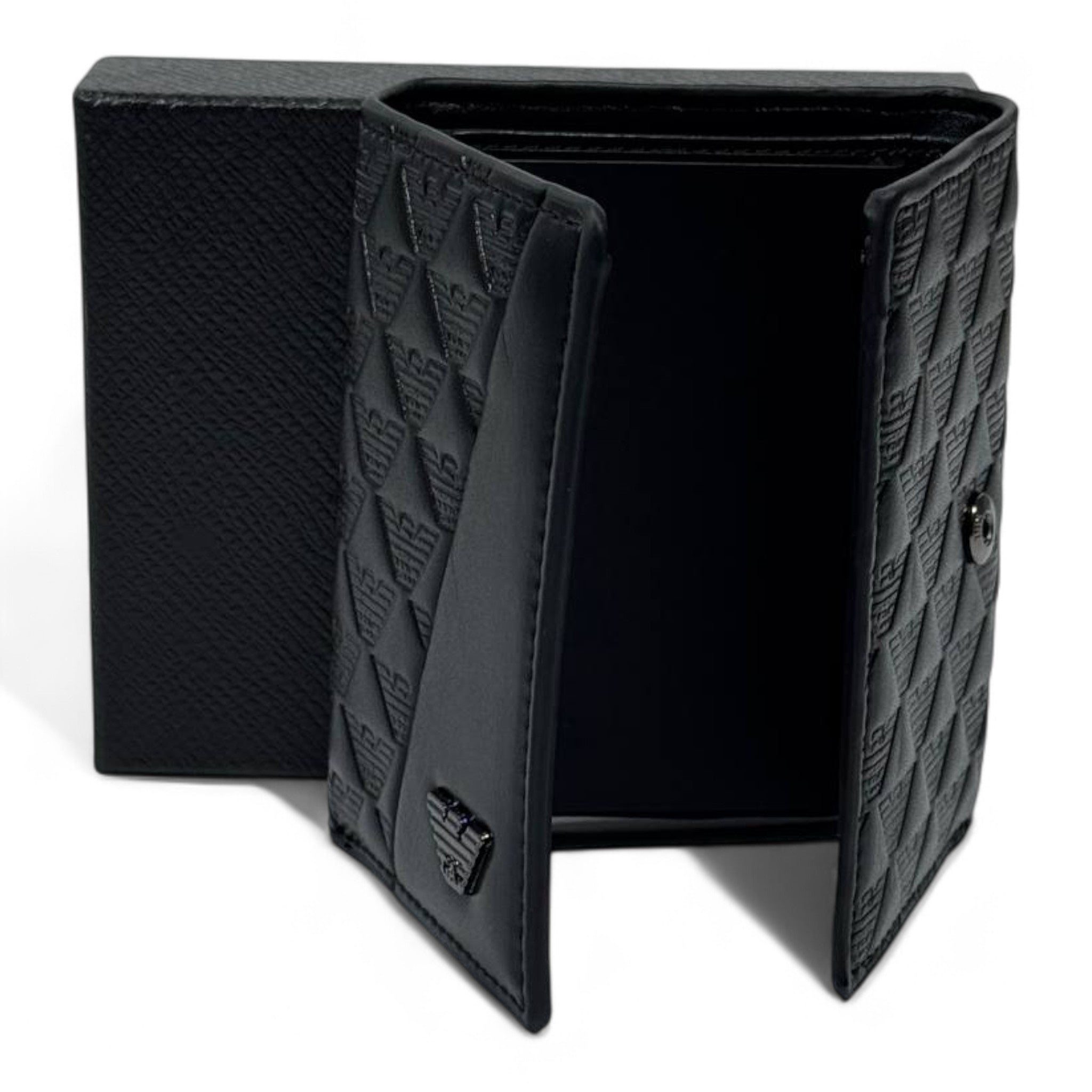 🖤 Giorgio Armani Black Embossed Wallet – Italian Craft, Modern Prestige