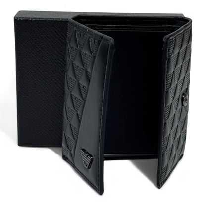 🖤 Giorgio Armani Black Embossed Wallet – Italian Craft, Modern Prestige