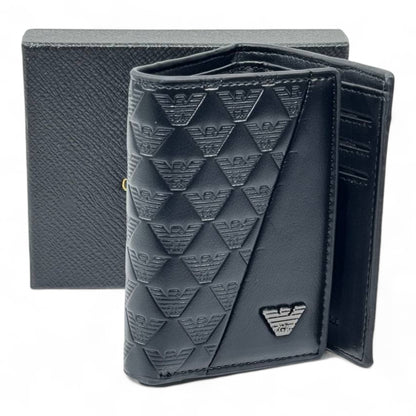 🖤 Giorgio Armani Black Embossed Wallet – Italian Craft, Modern Prestige