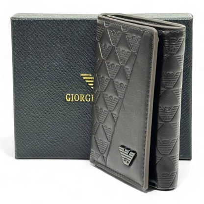 🤎 Giorgio Armani Brown Embossed Wallet – Distinctive Elegance, Italian Perfection