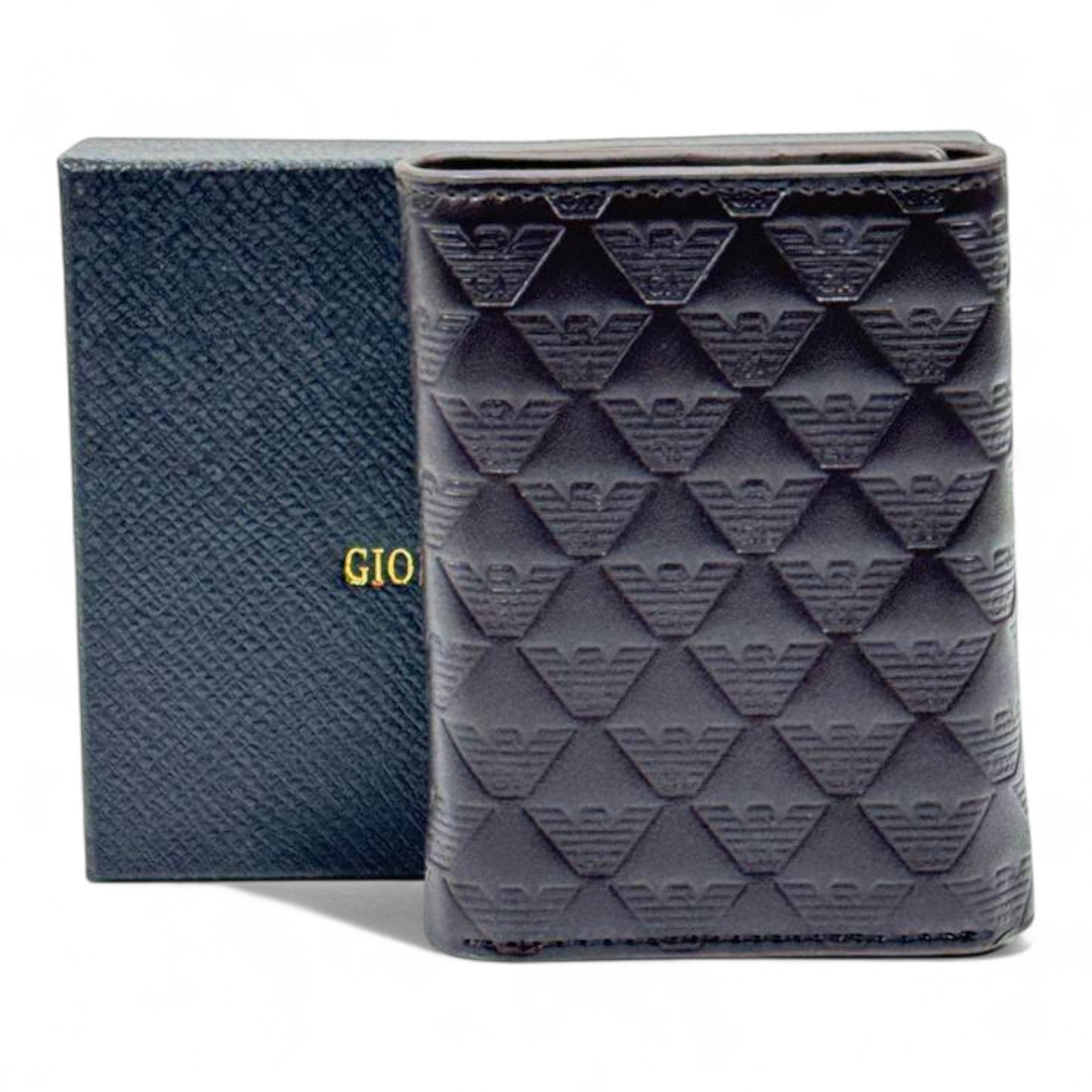 🤎 Giorgio Armani Brown Embossed Wallet – Distinctive Elegance, Italian Perfection