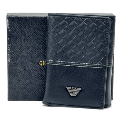 🖤 Giorgio Armani Woven Leather Wallet – Italian Texture, Timeless Taste