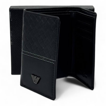 🖤 Giorgio Armani Woven Leather Wallet – Italian Texture, Timeless Taste