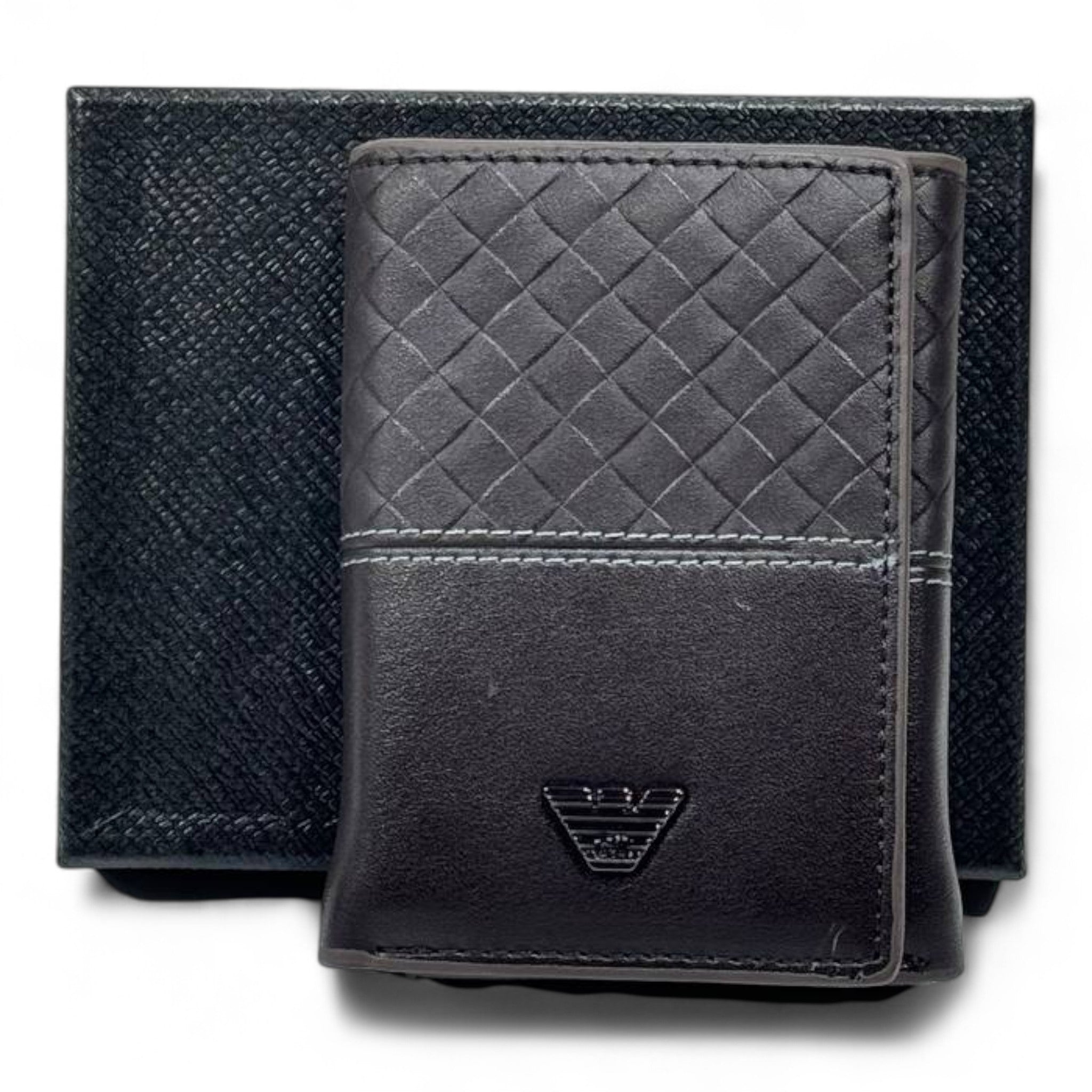 🤎 Giorgio Armani Brown Woven Wallet – Subtle Luxury, Italian Craftsmanship