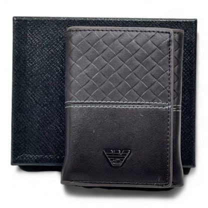 🤎 Giorgio Armani Brown Woven Wallet – Subtle Luxury, Italian Craftsmanship