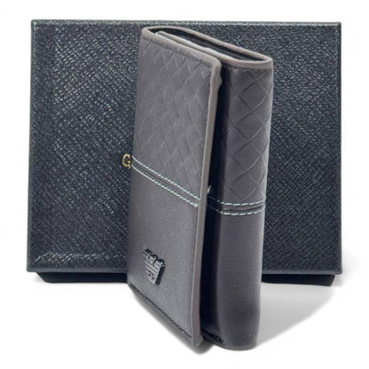 🤎 Giorgio Armani Brown Woven Wallet – Subtle Luxury, Italian Craftsmanship