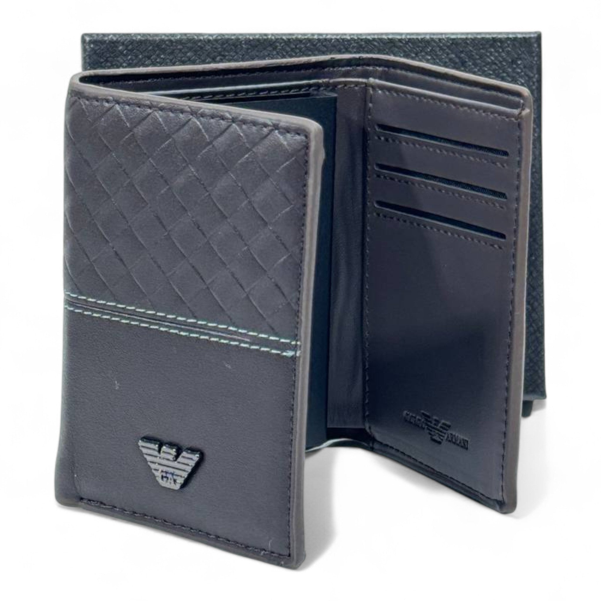 🤎 Giorgio Armani Brown Woven Wallet – Subtle Luxury, Italian Craftsmanship