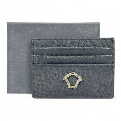 🖤 Versace Black Leather Card Holder – Timeless Luxury with Iconic Detailing