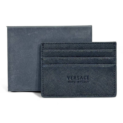 🖤 Versace Black Leather Card Holder – Timeless Luxury with Iconic Detailing