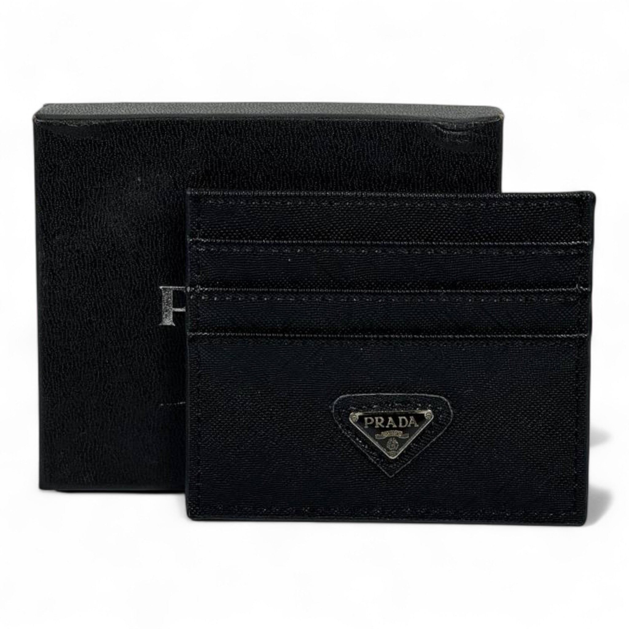 🖤 Prada Saffiano Black Leather Card Holder – Italian Luxury in Every Detail