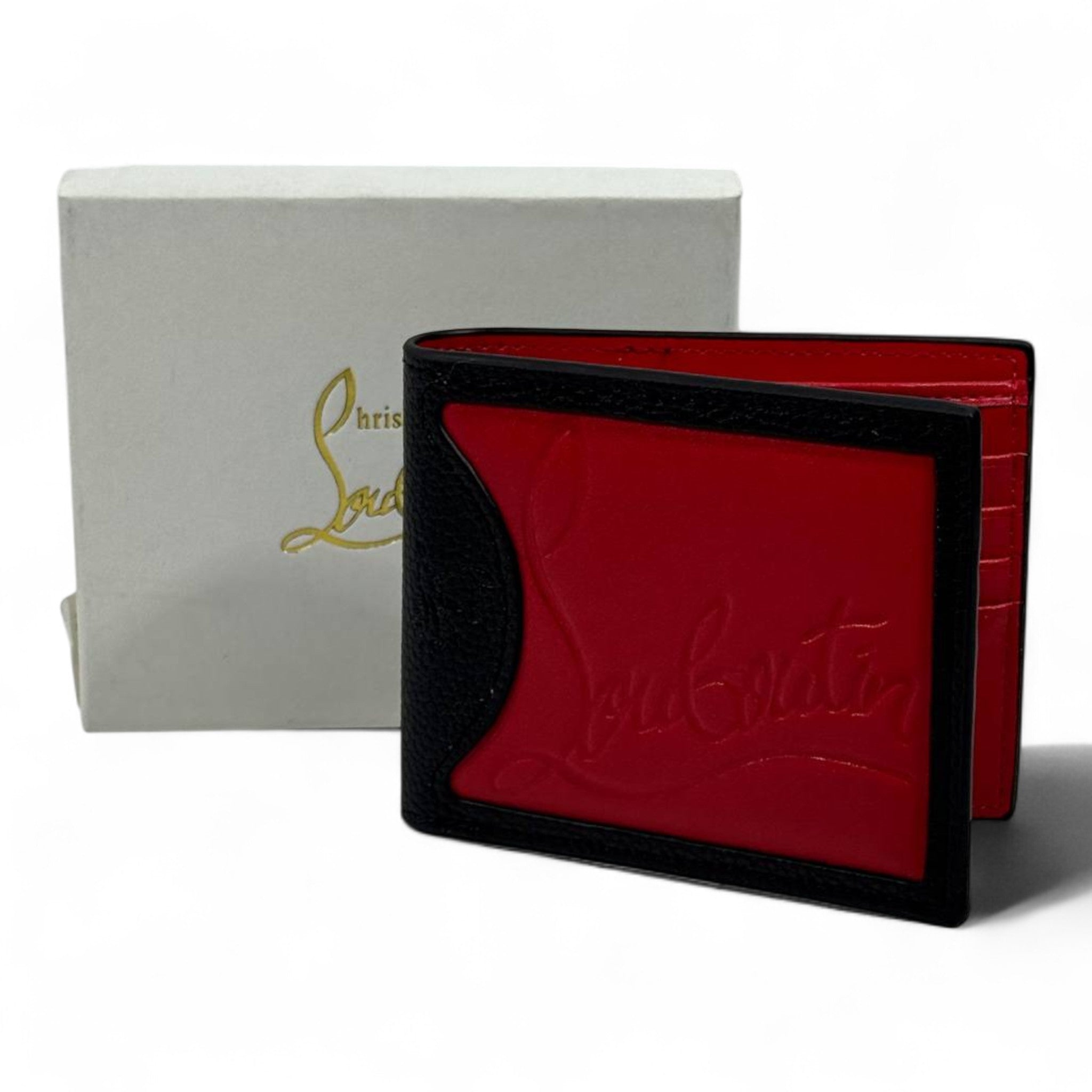 ❤️ Christian Louboutin Red & Black Leather Wallet – Signature Red Sole Elegance 🔥