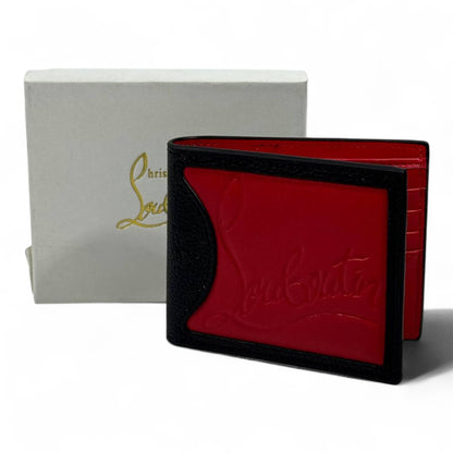 ❤️ Christian Louboutin Red & Black Leather Wallet – Signature Red Sole Elegance 🔥