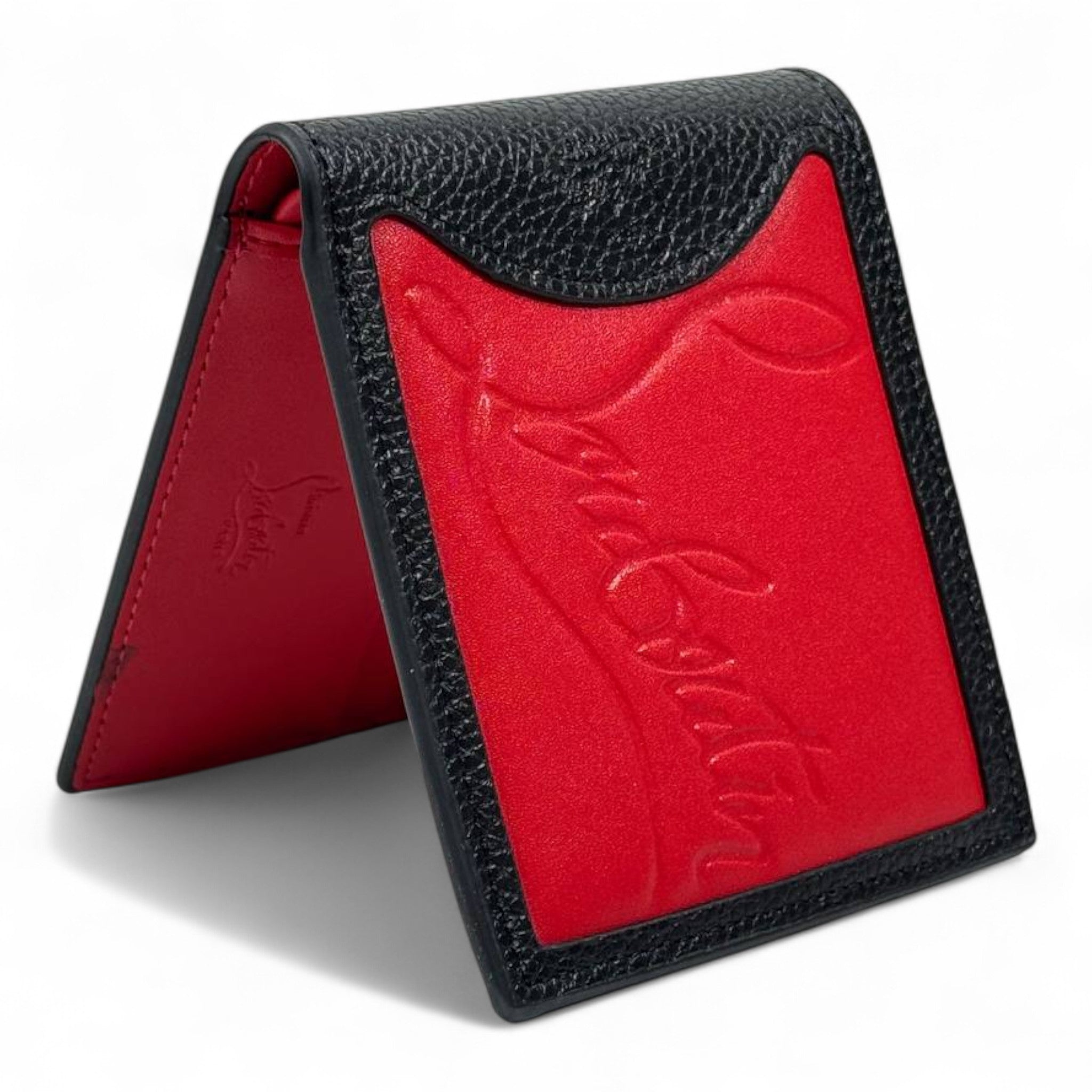 ❤️ Christian Louboutin Red & Black Leather Wallet – Signature Red Sole Elegance 🔥