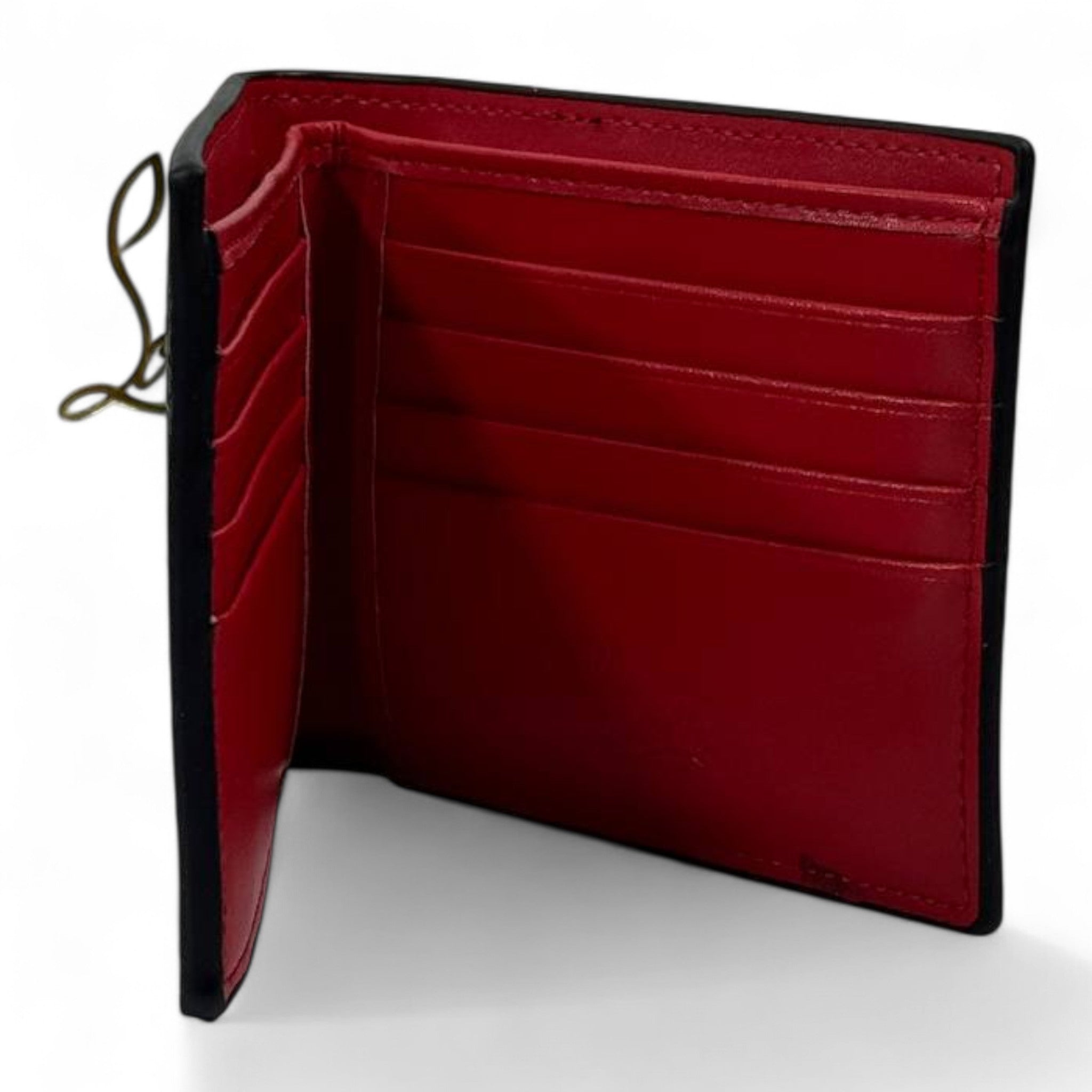 ❤️ Christian Louboutin Red & Black Leather Wallet – Signature Red Sole Elegance 🔥