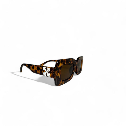 Off-White Rectangular Tortoiseshell Sunglasses