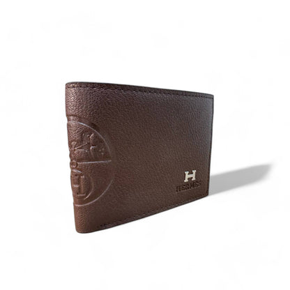 Luxurious Hermès Wallet in Embossed Brown Leather