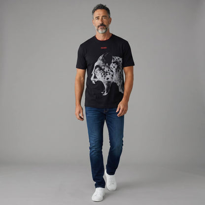 Hugo Roaring Panther Graphic T-Shirt – Black Edition 🐆🖤