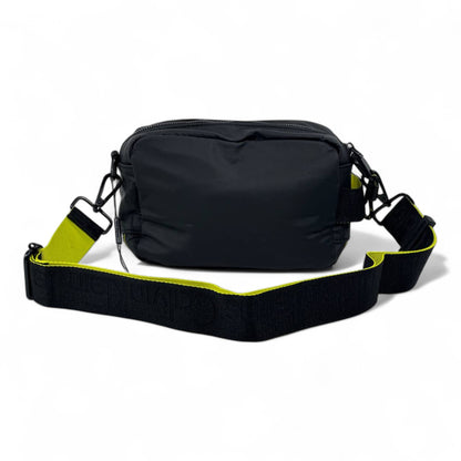 Calvin Klein Bold Crossbody Bag – Black & Neon Accent ⚡ | Modern Street Style Essential