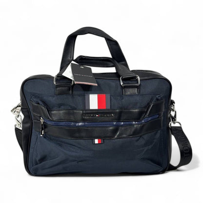 Tommy Hilfiger Executive Travel Bag – Navy & Black Edition 💼 | Timeless Business Style