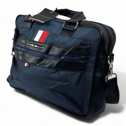 Tommy Hilfiger Executive Travel Bag – Navy & Black Edition 💼 | Timeless Business Style